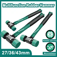 Rubber Hammer 27/36/43mm Multifunction Resilience Rubber Hammer Anti-vibration Non-slip TPR Head Installation Mallet Hand Tools 1