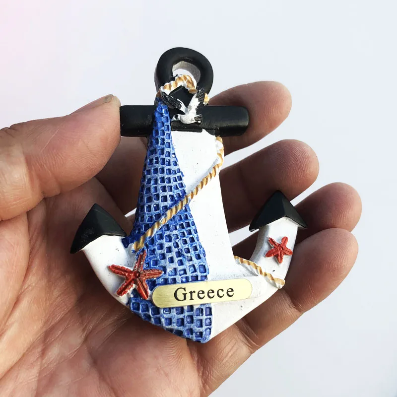 

Fridge Magnet Greek ship anchor personalized creative crafts cultural landscape decoration message stickers tourism souvenirs