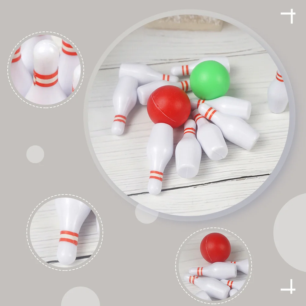 Micro Toys Bowling Ball Model Mini House Supply Room Miniature Plastic Small Accessory Simulated Balls Scene Cakes 2 Sets