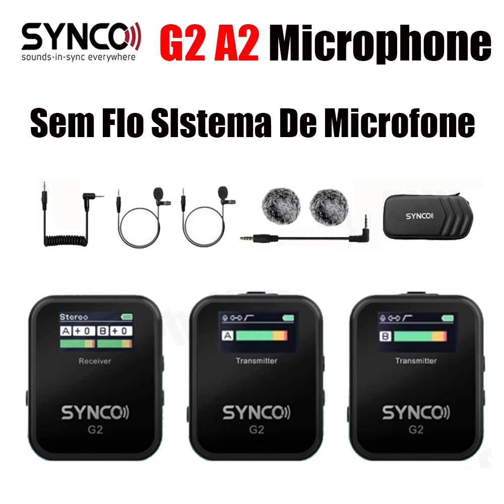 

Микрофон SYNCO G2A1 G2A2 G2 A1 A2, беспроводной петличный микрофон, микрофон для смартфона, настольной цифровой зеркальной камеры, мониторинг в режиме реального времени