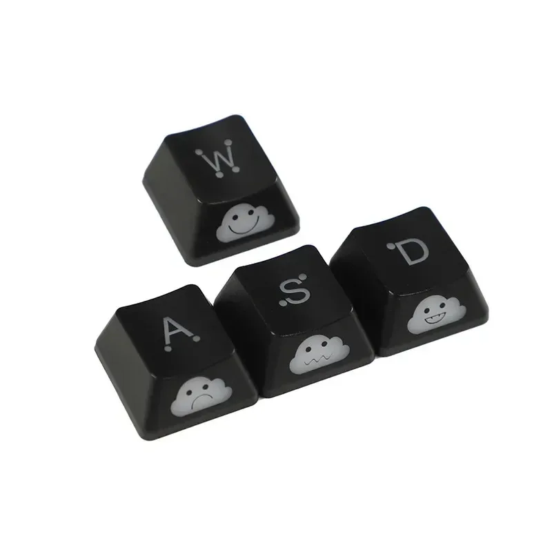 2026 Replace keycaps Cute Emo Keycap Set WASD Arrow Broadside Lighting Key Cap for Mechanical Keyboard Compatible with MX Switch