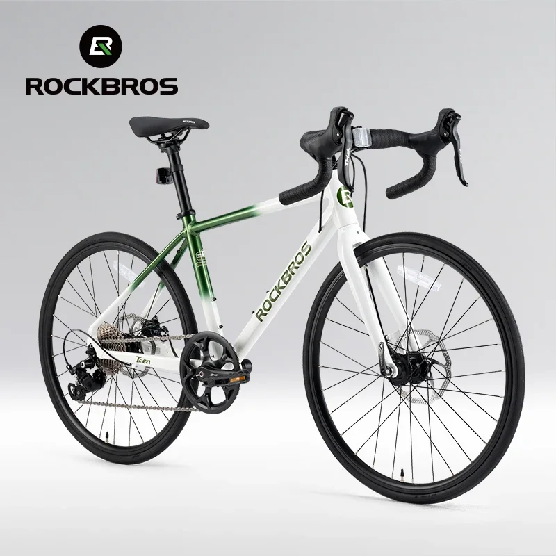 ROCKBROS TEEN-WW22H-01 Road Bike Student Teenager 22 inch Lightweight Aluminum Frame Bike 10 Speed Disc Brake City Bicycle Kid Child Road Bike