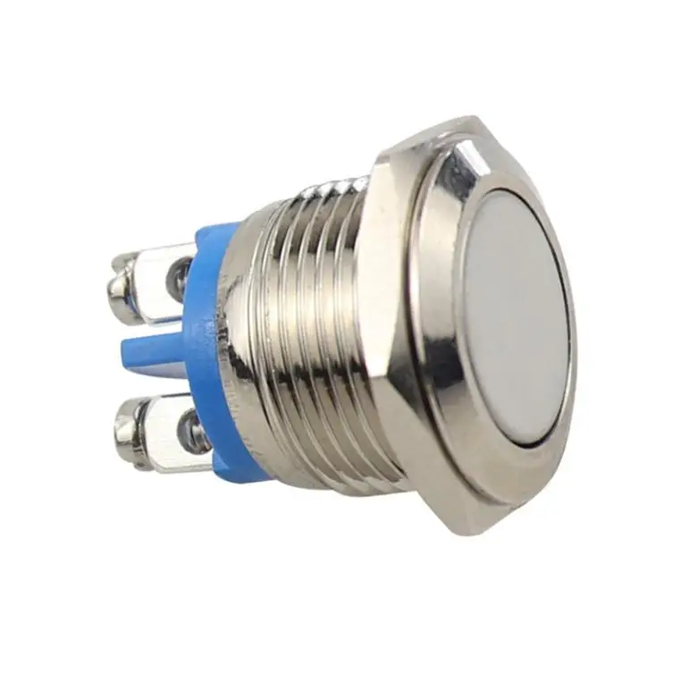 12V 16mm Metal Waterproof Push Button Momentary On Off Horn Switch Brass Waterproof Contactor Relay Control Switch