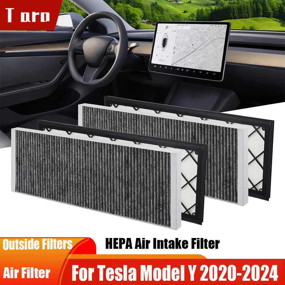 Kit Filtri HEPA E Carbone Attivo Per Tesla Model Y 2020-2025 – Set 6 Pezzi Ricambio Aria Esterno/Interno