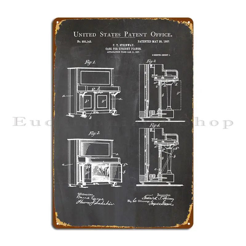 5 Steinway Verticale Pianoforte Targa In Metallo Poster Personalizzato Club Wall Decor Wall Decor Design Tin Sign Poster