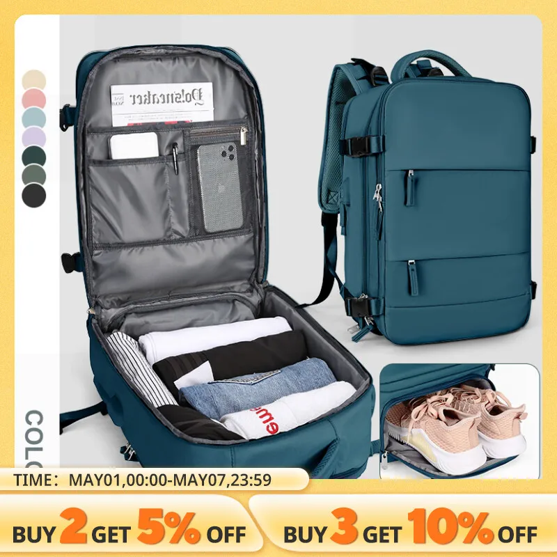 Likros 대용량 여행 배낭, 여성용 핸드 수하물 노트북 배낭, 방수 비즈니스 비행 캐빈 가방, 남성 배낭 