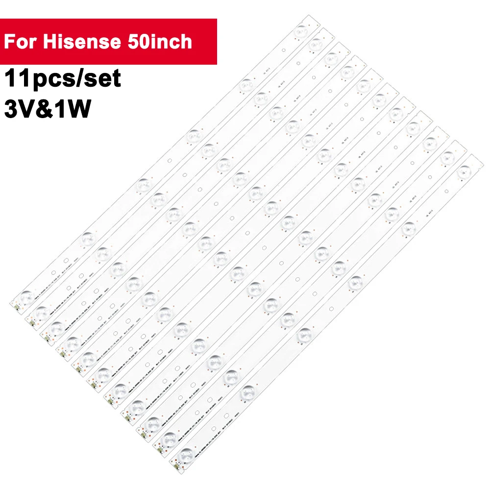 11 Pz/Set 3V 1W Striscia Led Retroilluminazione Tv Per Hisense 50 Pollici Hisense_50_Hd500Du-B01-11 50 H7Gb1 50 H7Gb 50 Cu6000 50 H8C