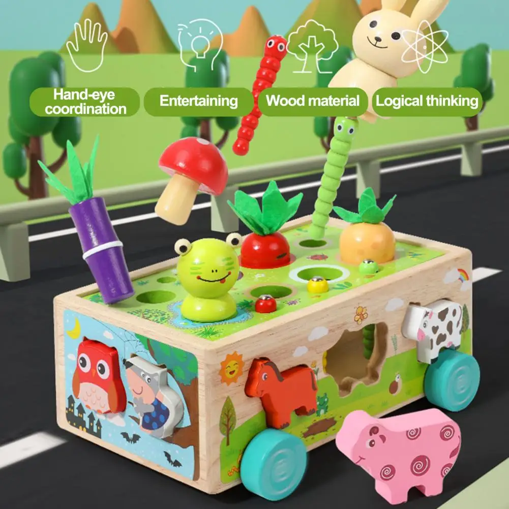 

Educational Wooden Toy for Toddlers Multifunctional Wooden Farm Car Toy Sets for Toddlers Enhancing Shape Cognition Pairing