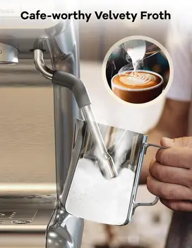 20 Bar Espresso Coffee Machine 1450W Semi Automatic Espresso Maker with Grinder for Latte Cappuccino Gift Coffee Lover 4