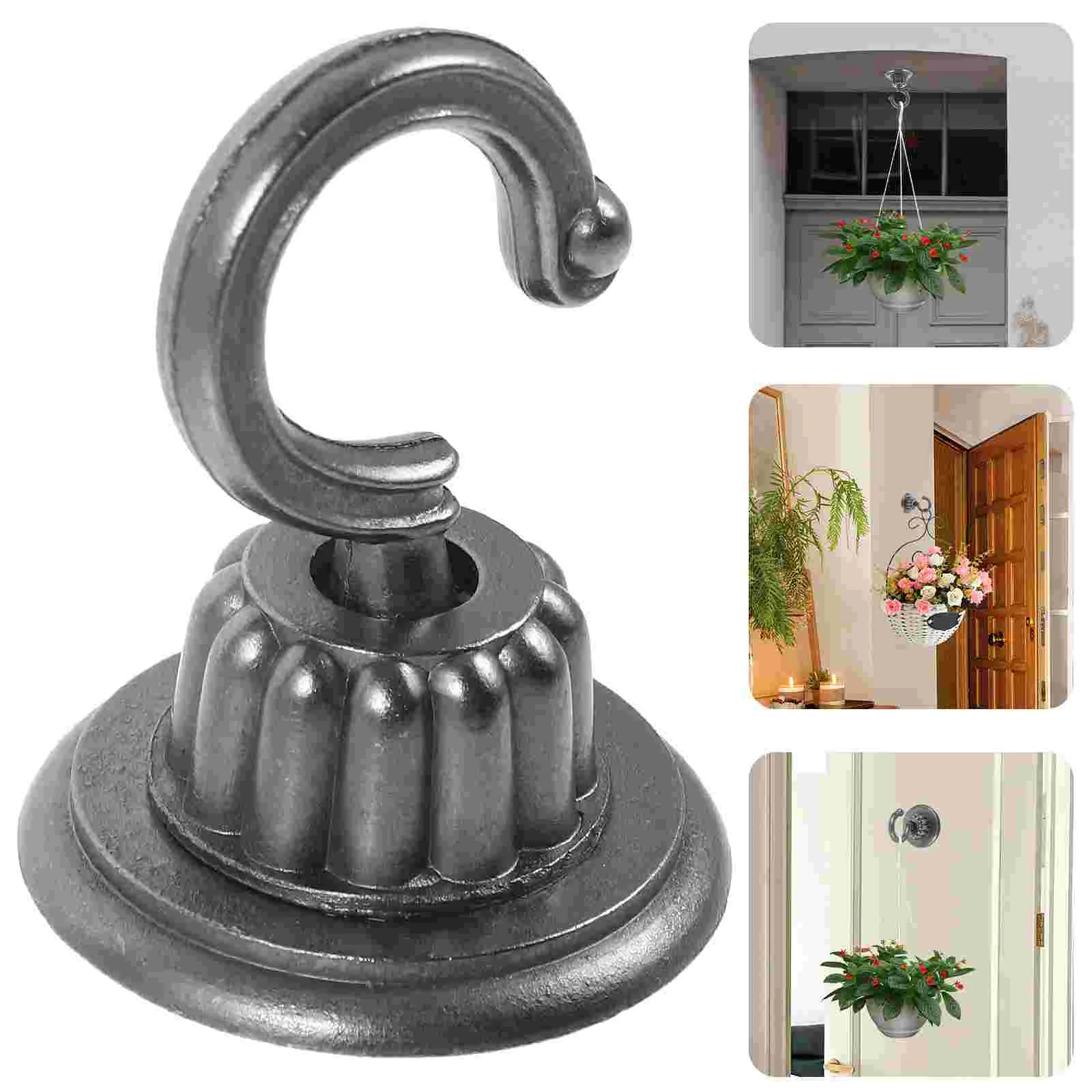 

2 Pcs Peg Hooks Rotating Orchid Ceiling Plant for Zinc Alloy Hanging Indoor Hanger