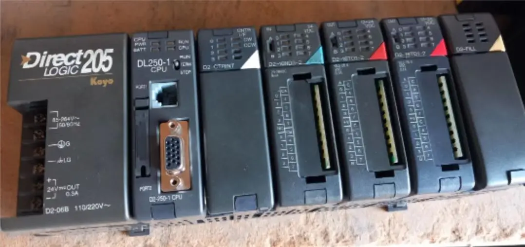 

90% new KOYO power supply - D206B, DL 250 1 cpu, D2CTRINT, D216ND3-2, D216TD12*2, D2-FILL