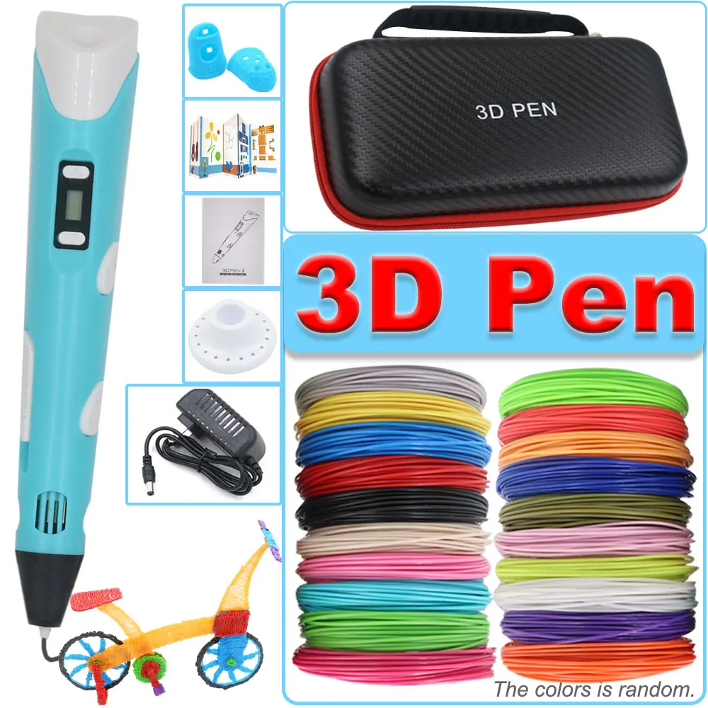

3D Pen for Children,3D Printing Pen with LCD Display,with Power Adapter Suitcase PLA Filament,Christmas Birthday Gift for Kid's