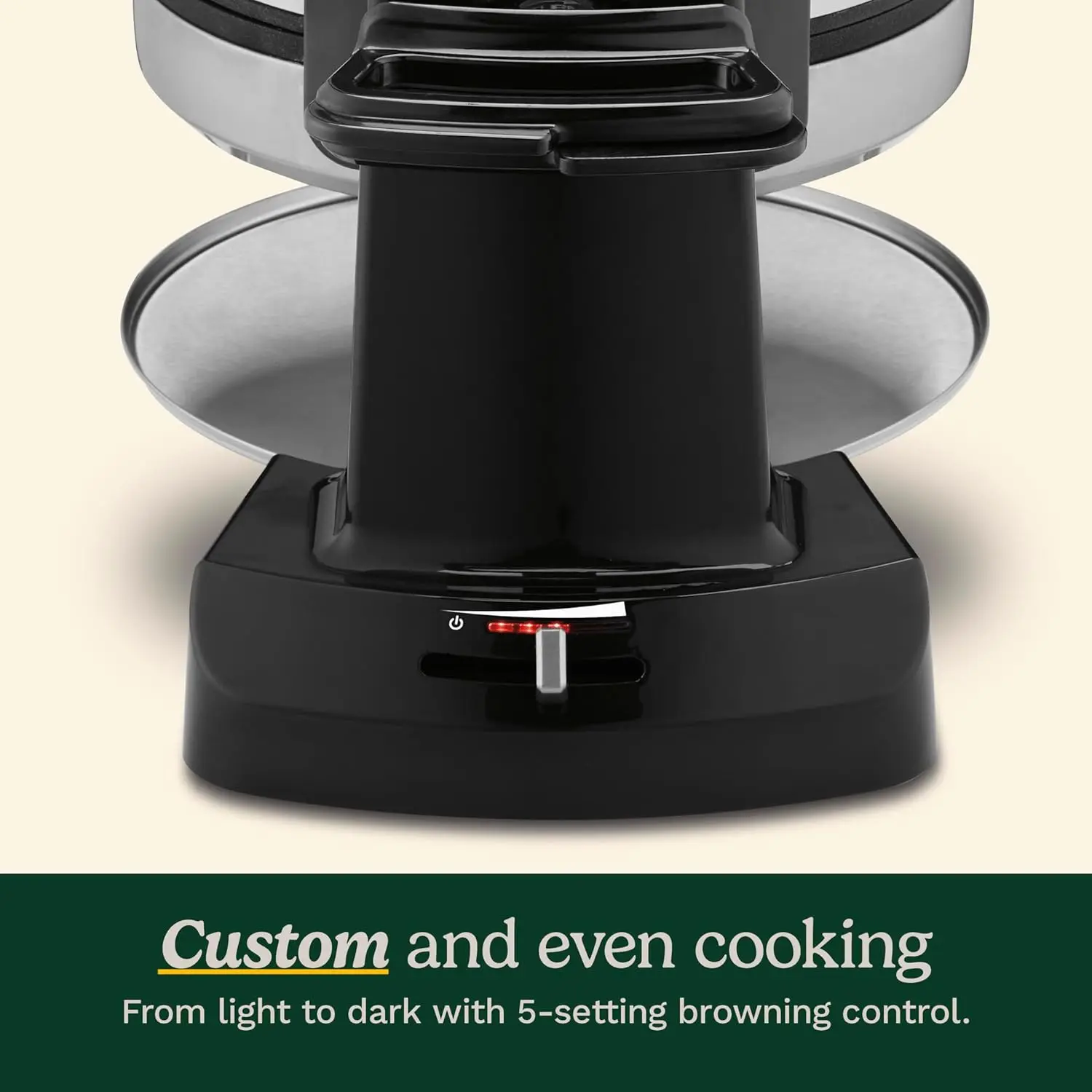 WAF-F40 Double Flip Belgian Waffle Maker, 1400 watts, New Black/Stainless 5