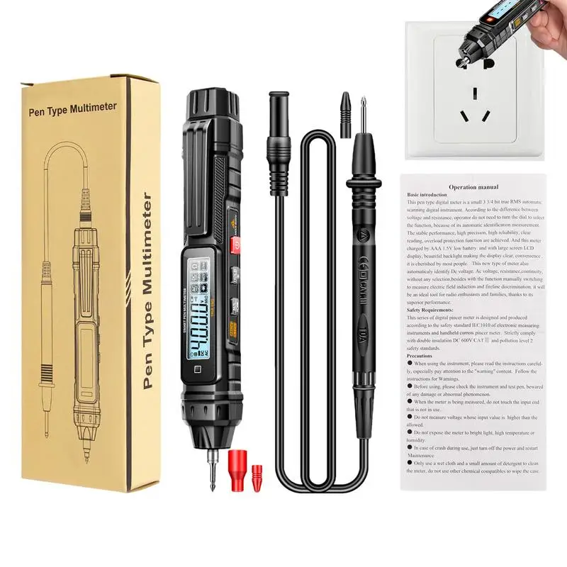 

Карманный мультиметр 4000 отсчетов, умный Электрический вольтметр, тестер напряжения переменного/постоянного тока, тестер напряжения NCV, амперметр, Автоматический диапазон, датчик вольтметра тестер