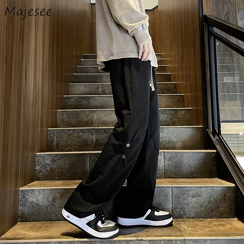 

Men Casual Pants Baggy Thin Summer Hip Hop Wide Leg Trousers Sporty Pantalones Fashion Clothing Techwear Handsome S-3XL Vintage