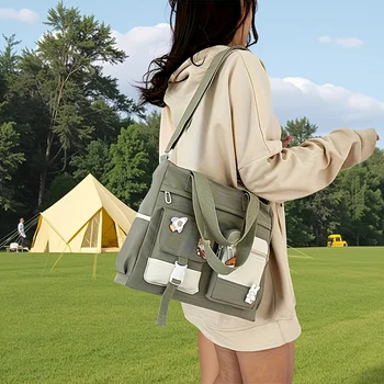 حقيبة يد من قماش أكسفورد، حقيبة كتف للمراهقين، حقيبة ساعي البريد للسيدات من النايلون، حقائب كروس للفتيات والنساء، حقائب مدرسية للطلاب