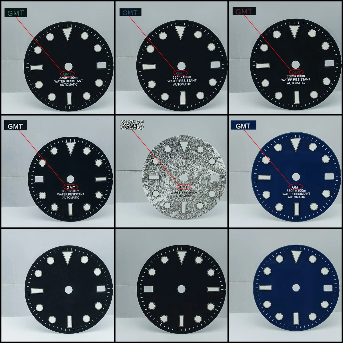 

GMT Dial 28.5mm Watch Hands Accessory For Seiko NH34 GMT Dial 4 Hands Mechanical Movement Blue Luminous BGW9 9.0 Left Crown Date