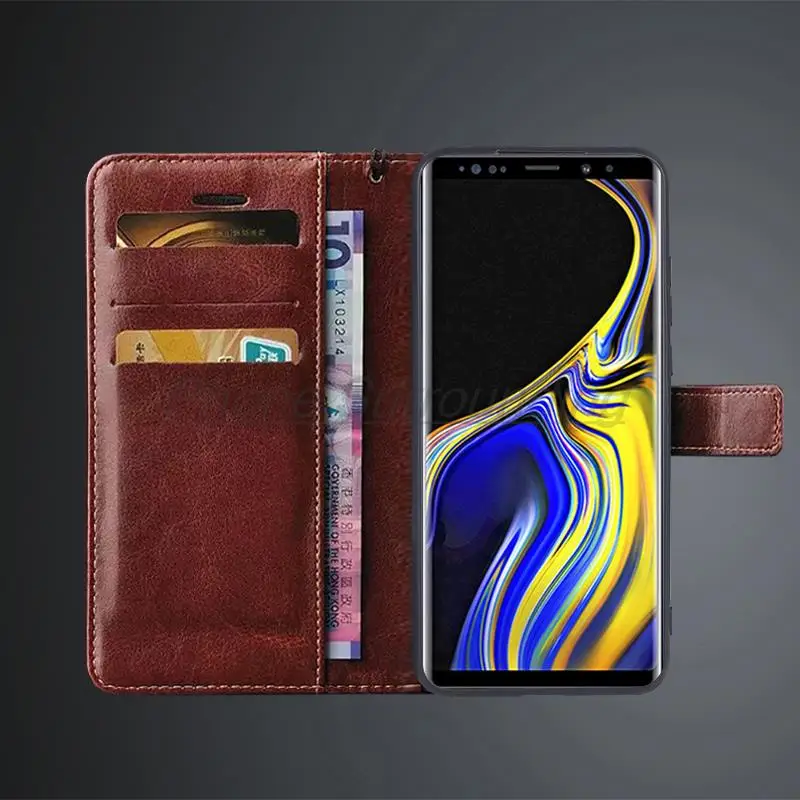 Note9 럭셔리 지갑 케이스 삼성 갤럭시 노트 9 N960F N960U 케이스 플립 가죽 커버 카드 홀더 홀스터 쉘 Fundas Coque