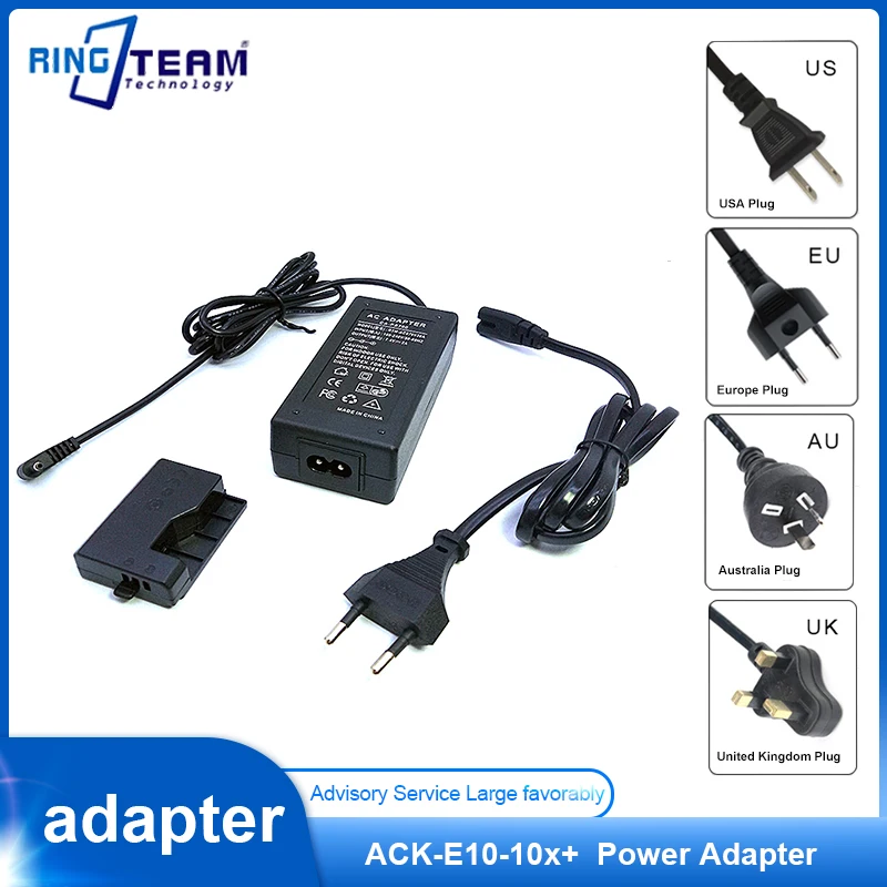 

10Sets ACK-E10 ACKE10 AC Adapter CA-PS700 DR-E10 for Canon Camera EOS 1300D 1200D 1100D 1500D 3000D X50 X70 Rebel T3 T5 T6 DSLR