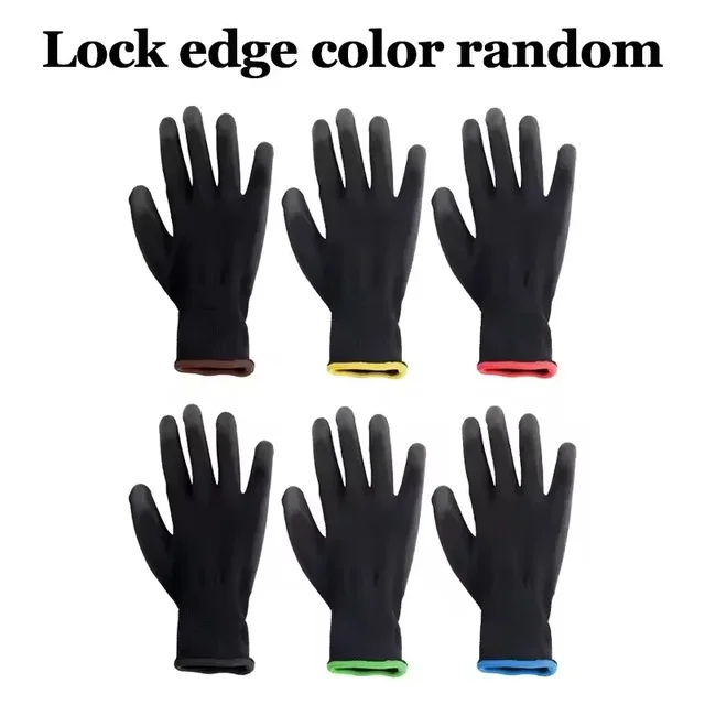 6/12/18PCS Black PU Coating Gloves Anti-Slip Multi-scenario Nylon PU Gloves Durable Gardening Machinery Automotive Repair 2