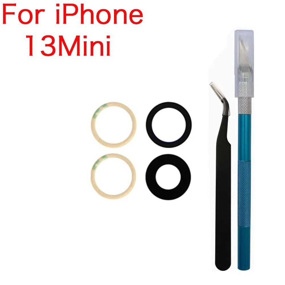 iPhone X XR XS 11 12 13 Mini Pro Max 교체 용 접착제 및 수리 도구 키트가있는 후면 후면 카메라 유리 렌즈