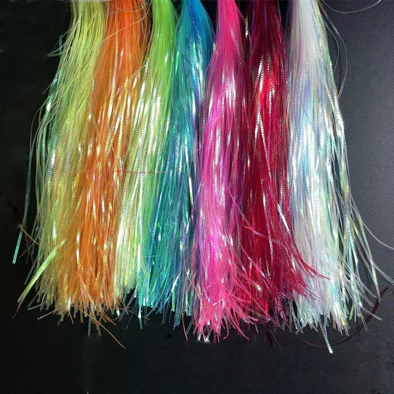 Description Picture 2 of item7color 1bag Fly Tying Gliss'n Glow Iridescent Flash Materials Trout Patterns 1mm Corrugated Flash Strands Sitmulating Fish Scale