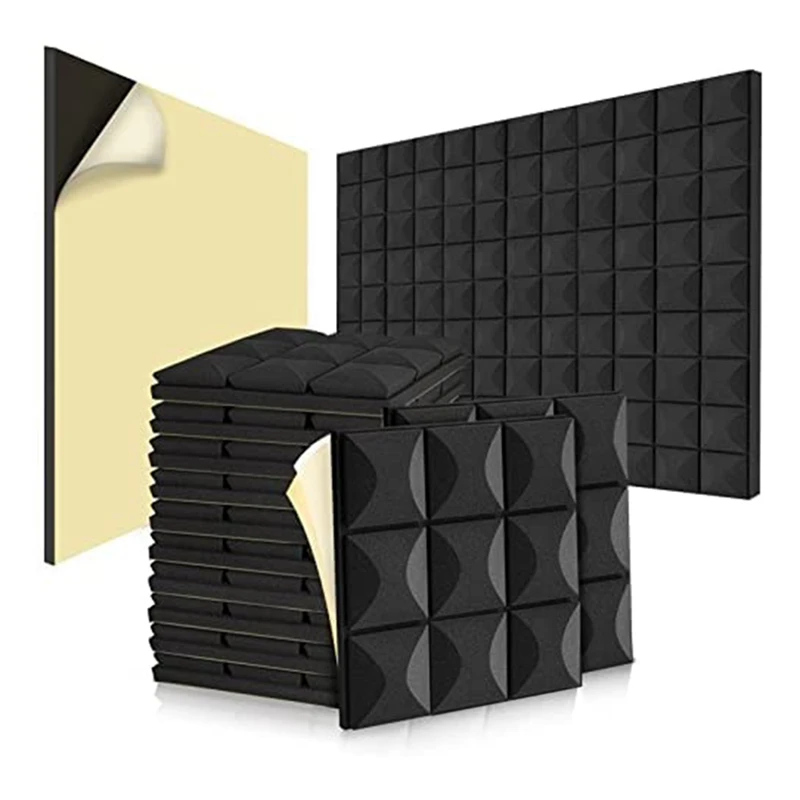 24 Pack Mushroom Acoustic Foam Panels, Self Adhesive Acoustic Foam