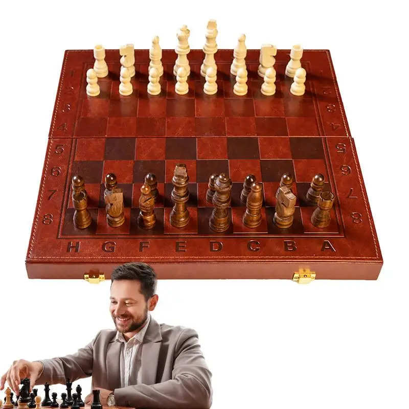 

Wood Chess Board Set Travel Chess Game Magnetic Chess Pieces Handmade Chess Sets Strategy Board Game For Beginners Professionals