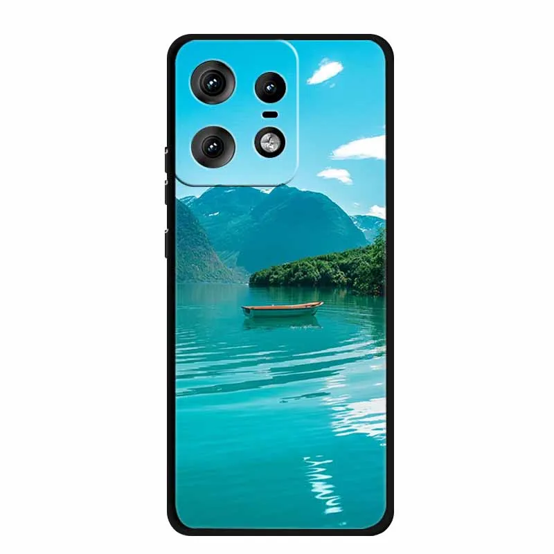 Charming Cat Design Soft TPU Silicone Phone Case - Painted Back Cover for Motorola Moto Edge 50 Pro 5G 2024