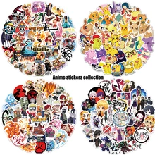 

50pcs Cute Manga Phone Laptop Anime Stickers Sheets Flakes Kawaii ToyDemon Slayer Kuromi Tokyo Revengers Stitch Aattack On Titan