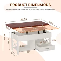 Lift Top Coffee Table,4 in 1Coffee Tables with Storage Cabinet for Living Room,Coffee Table with Lifting Top with Lift Tabletop 2