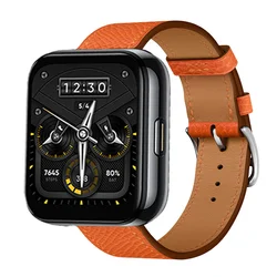 Premium Leather Strap for Smartwatch - Elegant Replacement Wristband Bracelet (7 Feu Epsom)