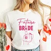 Finger Wedding Ring Graphic Tops for Women Team Bride T-shirt Girls Single Farewell Bachelorette Hen Party Bridal Shower Shirts 2