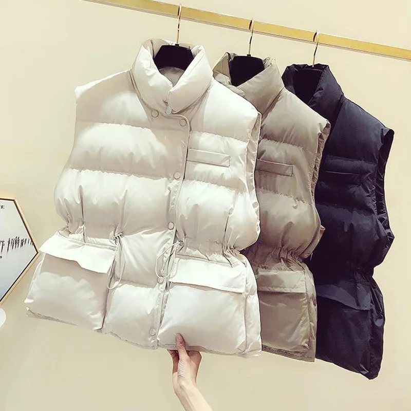 Thick Warm White Duck Down Coat 2024 New Autumn Winter Down Vest Jacket Women Short Vest Windbreaker Gilets Sleeveless Jackets