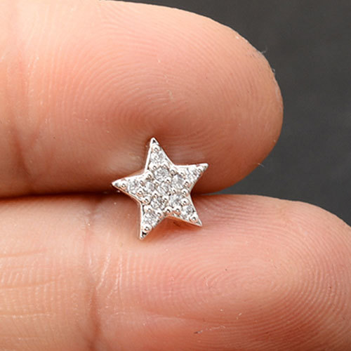 PCS Cute Small Star Ear Stud Cuff Earring Gold Color Cartilage Stainless Steel Helix Piercing Tragus Bar Ball Ear Jewelry