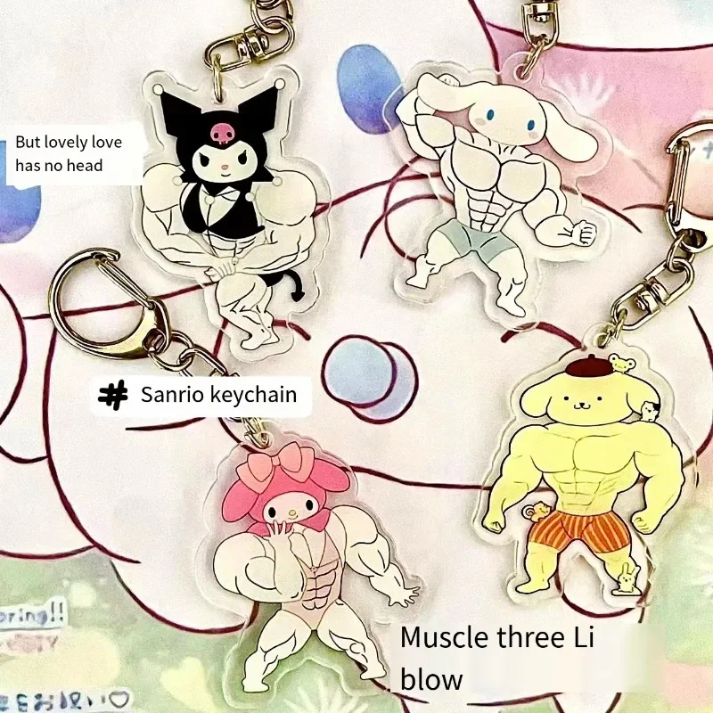 

Sanrio Pompompurin Kuromi My Melody Keychain Cartoon Cinnamoroll Keychain Personalised Exaggerate Bodybuilding Animals Pendant