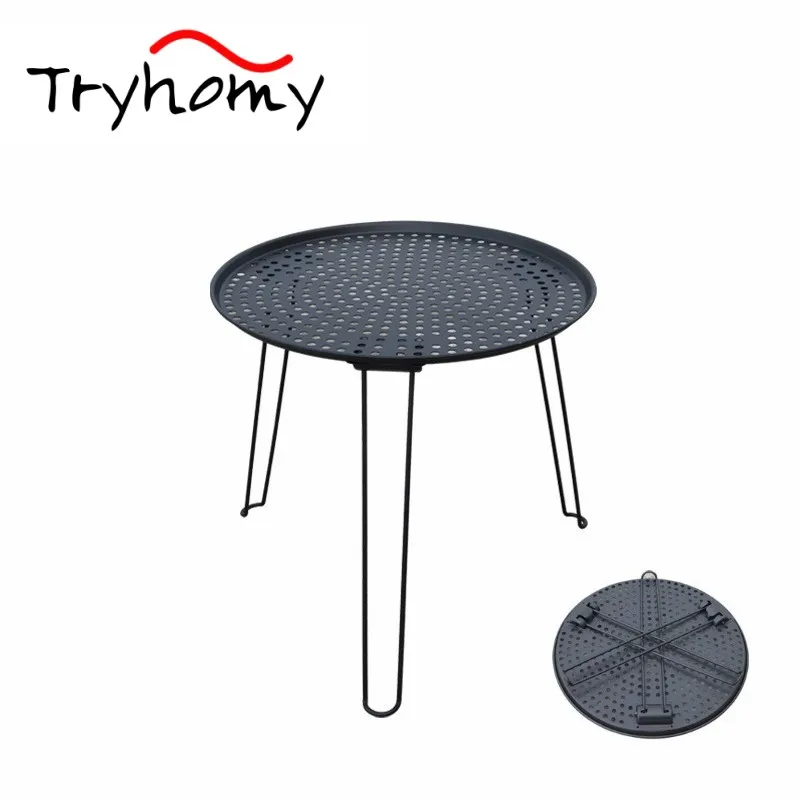 TryhomyCampingRoundTablePortableOutdoorTableCampingEquipment