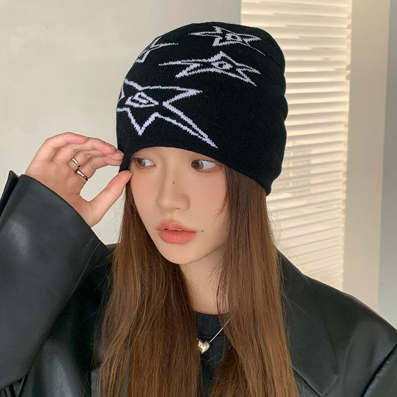 

Knitting Skullies & Beanies Hat Men Women Quality Cap Y2k Warm Fashion Hundred Take Cold Cap Hip-hop Street Cap Korean