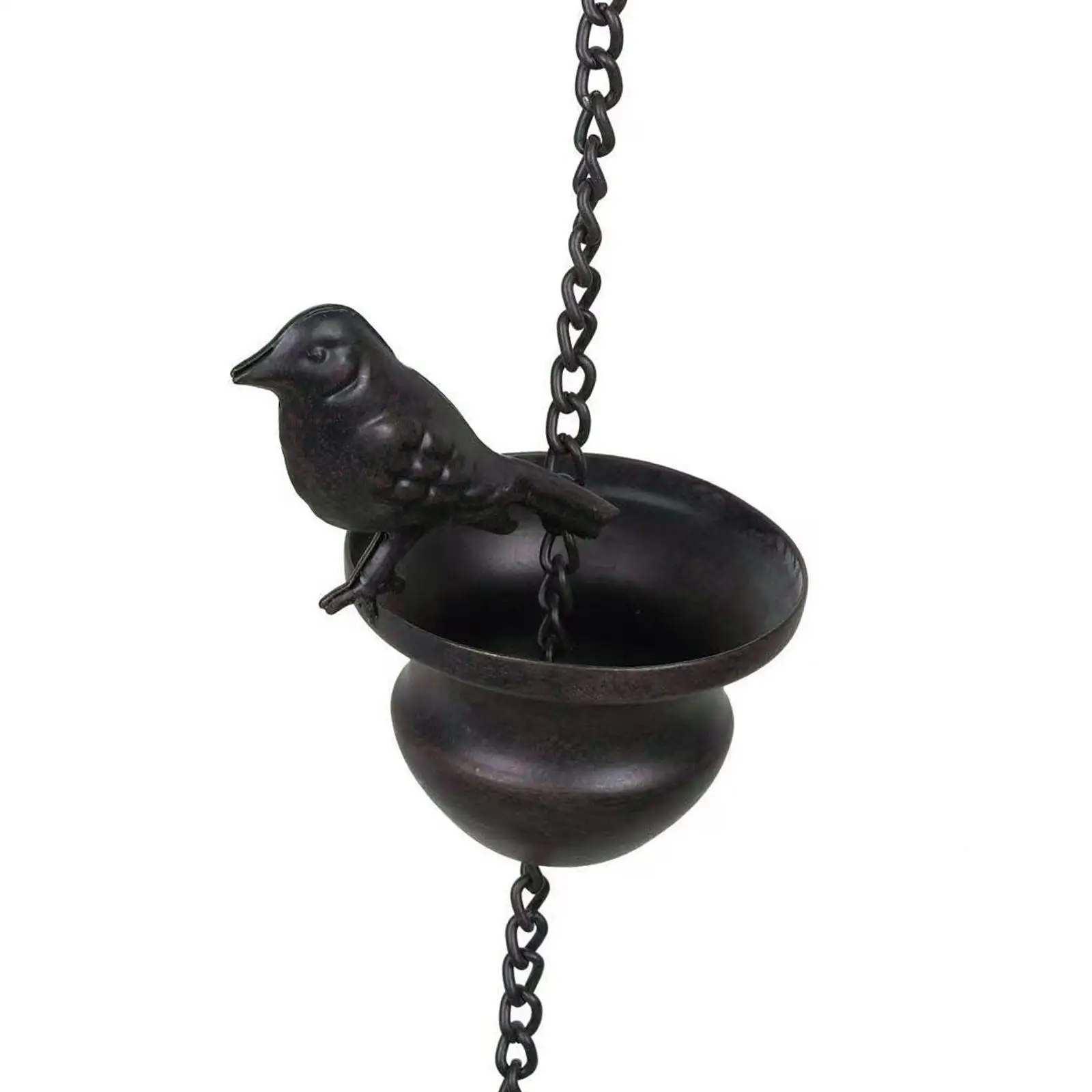 Metal Rain Chain Rain Basin Traditional Drainage Chain Decorative Balcony Yard Durable Garden Decor Chains for Gutter