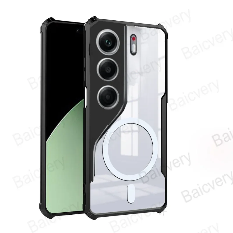 Transparent Shockproof Airbag Hard Case with Magnetic Sticker