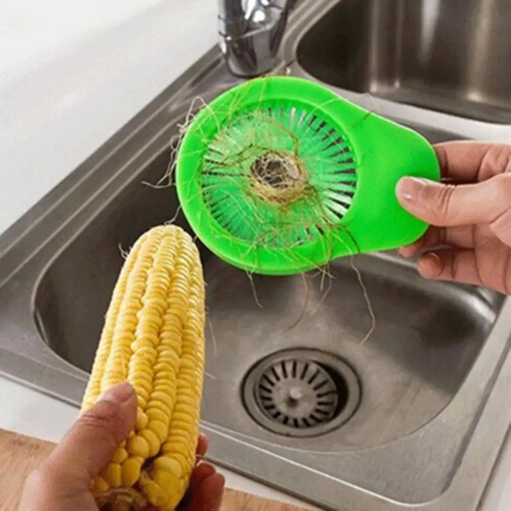 Fruit Cleaner Brush Multifunctional Non-slip Reusable Corn Whisker Removal Kitchen Corn Desilker Vegetable Brush