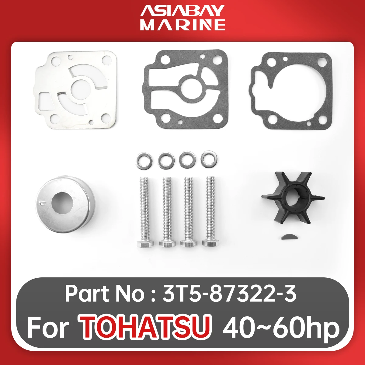 3T5873223M Water Pump Impeller Repair Kit For Nissan Tohatsu Outboard 2