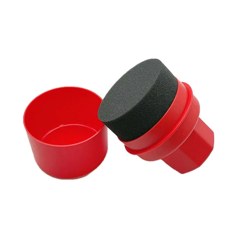 Auto Rad Polieren Wachsen Gebogene Reifen Schwamm Pinsel Mit Abdeckung Reifen Sauber Kontur Dressing Applikator Pads für Auto Zubehör – Detail 9