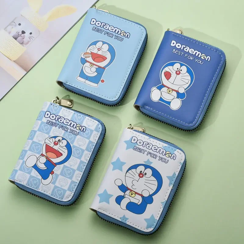 

Doraemon Card Holder Cute Cartoon Coin Purse Cute Wallets for Women ID Holders Case Kawaii Girls Pouch Mini Purses for Women PU