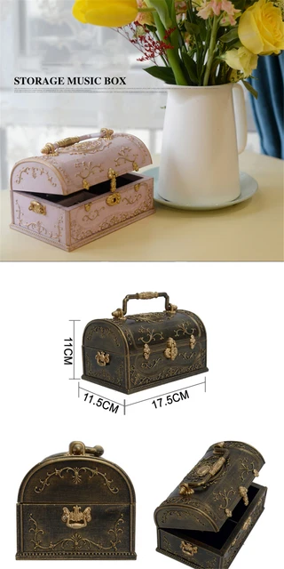 European Creative Ornaments Art Retro Music Box Home