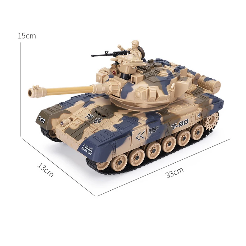 RC tank toys 2.4G remote control car tank model with cool light sound chargeable vehicle gift for children boys kids adults 6