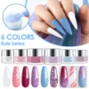 6 x 0.5oz Large Capacity Glitter Pink Purple Blue Colors Air Dry Dipping Powder Set Long Lasting for Nail Art Design 1