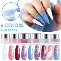 6 x 0.5oz Large Capacity Glitter Pink Purple Blue Colors Air Dry Dipping Powder Set Long Lasting for Nail Art Design 1