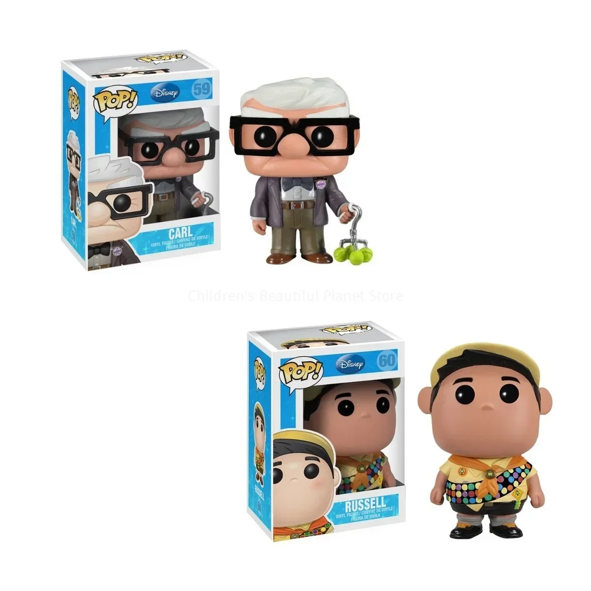 thumbnail image 5 of Nueva colección de figuras de vinilo de PVC FUNKO POP Disney Pixar Movie UP CARL #59 Russell 60#, modelo de juguetes para niños, regalos de cumpleaños, 5 of 5