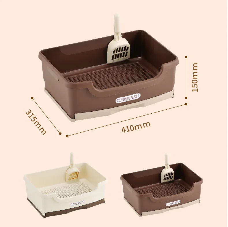 Large Resin Cat Litter Box, Drawer Type Anti-Splash Design with Shovel Layered Deodorant, 41x31x15Cm Odor Control Cat Pan